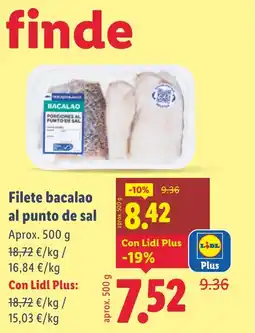 Lidl Filete bacalao al punto de sal oferta