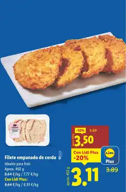 Lidl Filete empanado de cerdo oferta