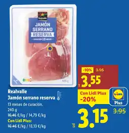 Lidl REALVALLE Jamón serrano reserva oferta