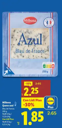 Lidl MILBONA Queso azul oferta