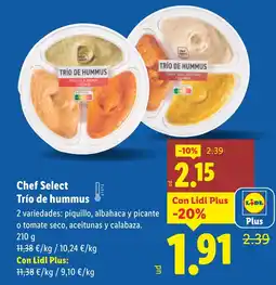 Lidl Chef Select Trío de hummus oferta