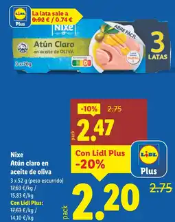 Lidl NIXE Atún claro en aceite de oliva oferta