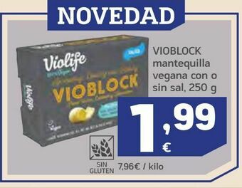 HiperDino Vioblock mantequilla vegana con o sin sal oferta