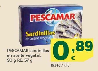 HiperDino Pescamar sardinillas en aceite vegetal oferta
