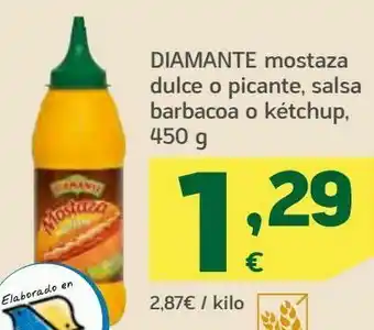 HiperDino Diamante mostaza dulce o picante, salsa barbacoa o kétchup oferta