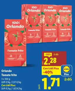 Lidl ORLANDO Tomate frito oferta