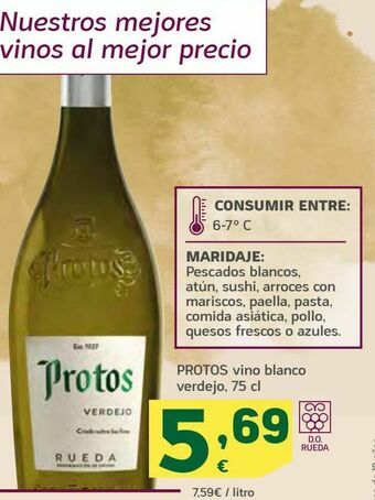 HiperDino Protos vino blanco verdejo oferta