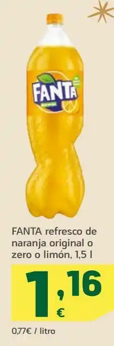 HiperDino Fanta refresco de naranja original o zero o limón oferta