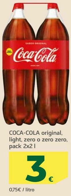 HiperDino Coca-cola original, light, zero o zero zero oferta