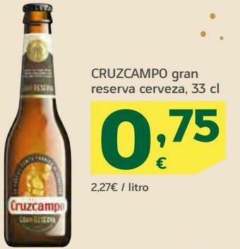 HiperDino Cruzcampo gran reserva cerveza oferta