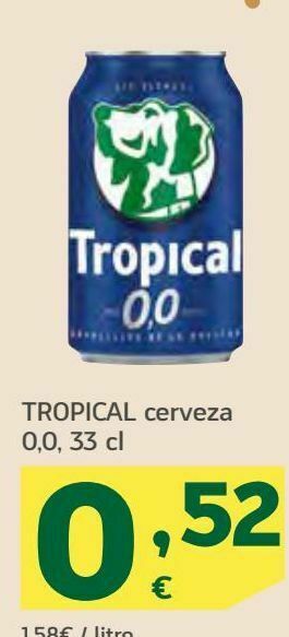 HiperDino Tropical cerveza 0,0 oferta