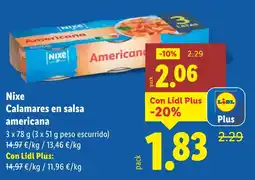 Lidl NIXE Calamares en salsa americana oferta