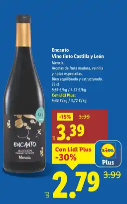 Lidl ENCANTO Vino tinto Castilla y León oferta