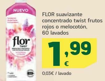 HiperDino Flor suavizante concentrado twist frutos rojos o melocotón oferta