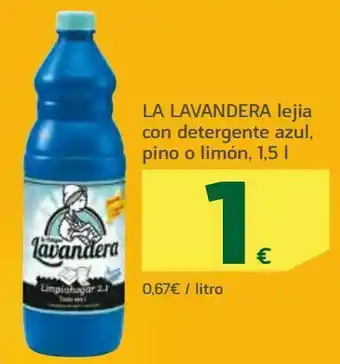 HiperDino La lavandera lejía con detergente azul pino o limón oferta