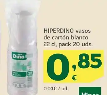 HiperDino Hiperdino vasos de cartón blanco oferta