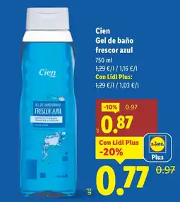Lidl CIEN Gel de baño frescor azul oferta