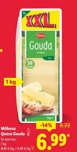 Lidl MILBONA Queso Gouda oferta