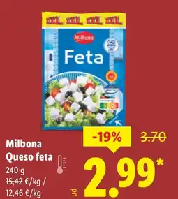 Lidl MILBONA Queso feta oferta