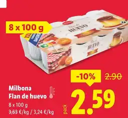 Lidl MILBONA Flan de huevo oferta