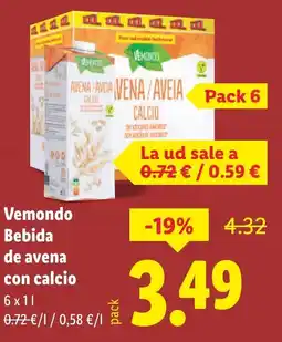 Lidl VEMONDO Bebida de avena con calcio oferta