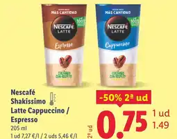 Lidl NESCAFE Shakissimo Latte Cappuccino / Espresso oferta