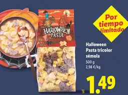 Lidl HALLOWEEN Pasta tricolor sémola oferta