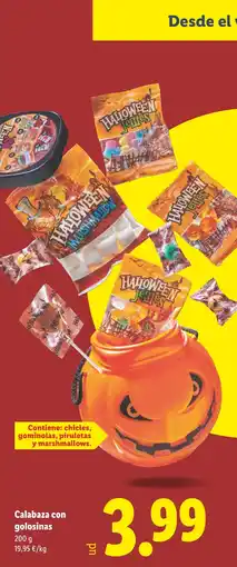 Lidl HALLOWEEN Calabaza con golosinas oferta