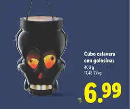 Lidl Cubo calavera con golosinas oferta