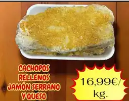 Supermercados Extremadura Cachopos rellenos jamon serrano y queso oferta