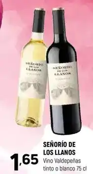 Coviran SEÑORÍO DE LOS LLANOS Vino Valdepeñas tinto o blanco oferta