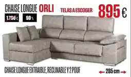 Hipo Gegant Chaise longue extraible, reclinable y 2 pouf oferta