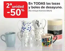 Carrefour En todas las tazas unidad y boles de desayuno. oferta