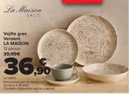Carrefour LA MAISON Vajilla gres Verdant oferta