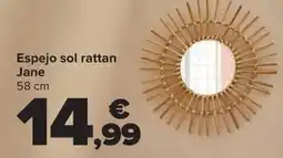 Carrefour Espejo sol rattan Jane 58 cm oferta