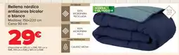 Carrefour TEX Relleno nórdico antiácaros bicolor o blanco oferta