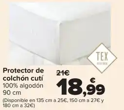 Carrefour TEX HOME Protector de colchón cutí oferta
