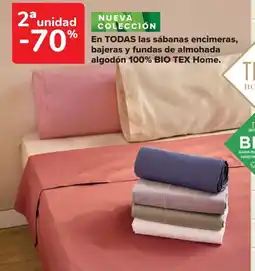 Carrefour TEX Home En todas las sábanas encimeras, bajeras y fundas de almohada algodón 100% bio oferta