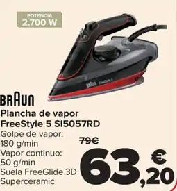 Carrefour BRAUN Plancha de vapor FreeStyle 5 SI5057RD oferta