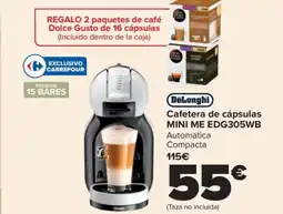 Carrefour DELONGHI Cafetera de cápsulas mini me edg305wb oferta
