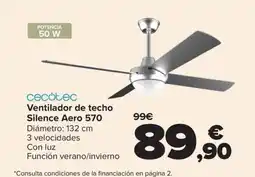Carrefour CECOTEC Ventilador de techo Silence Aero 570 oferta