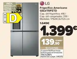 Carrefour LG Frigorífico Americano GSLV70PZTD oferta