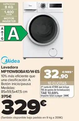 Carrefour MIDEA Lavadora MF110W80BA10/W-ES oferta