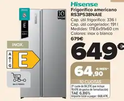Carrefour HISENSE Frigorífico americano RS3P538NAIE oferta