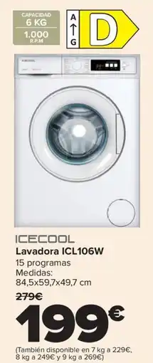 Carrefour ICECOOL Lavadora ICL106W oferta