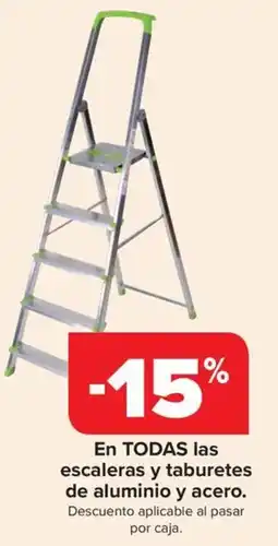 Carrefour En todas las escaleras y taburetes de aluminio y acero oferta