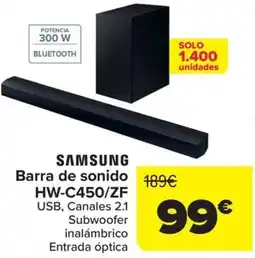 Carrefour SAMSUNG Barra de sonido HW-C450/ZF oferta