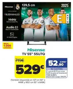 Carrefour HISENSE TV 55" 55U7Q oferta