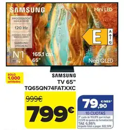 Carrefour SAMSUNG TV 65" TQ65QN74FATXXC oferta
