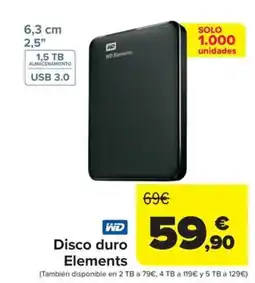 Carrefour WD Disco duro Elements oferta